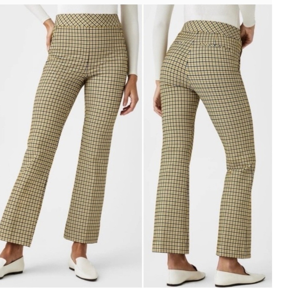 SPANX Plaid Straight-Leg Pant in Tan and Black